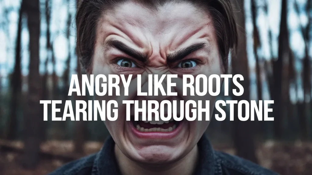 Angry like roots tearing through stone