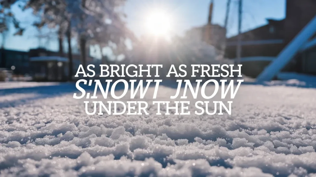 As Bright as Fresh Snow Under the Sun